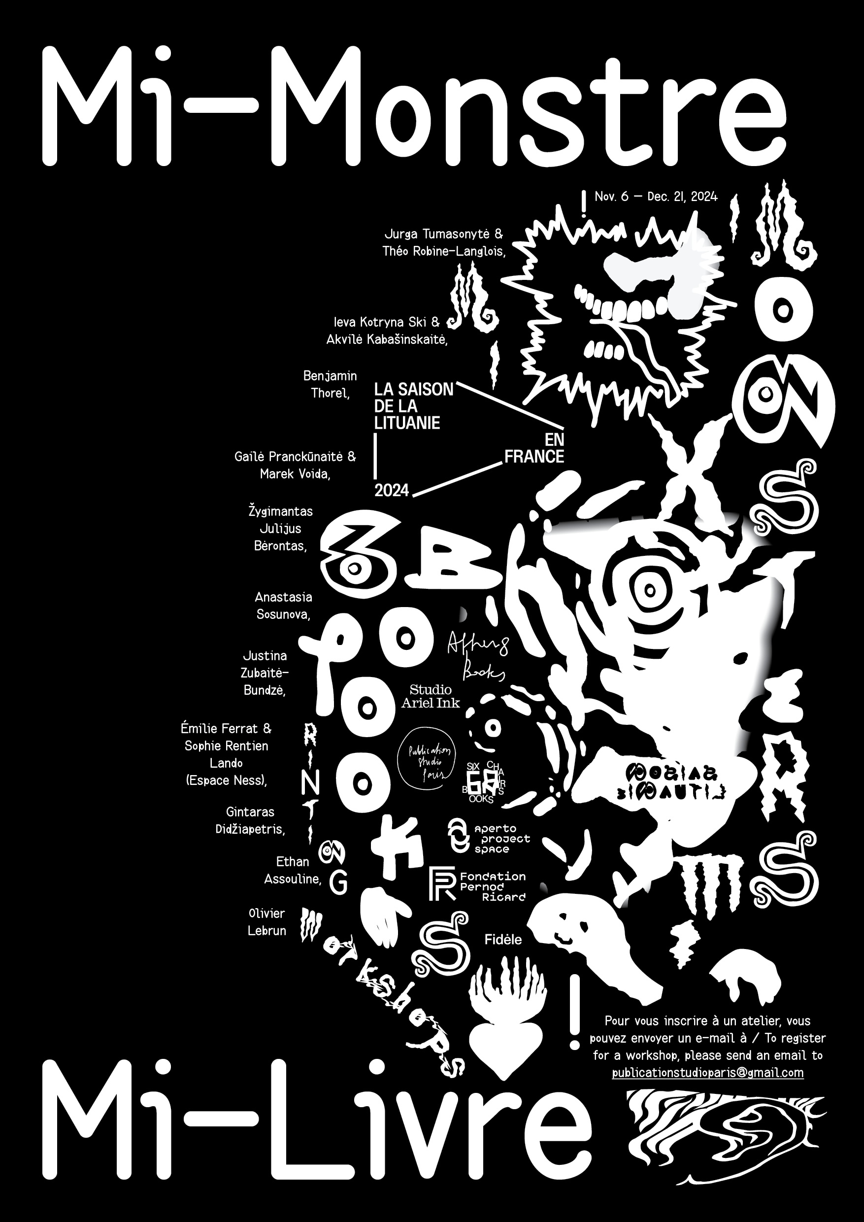  - Mi-Monstre Mi-Livre: 6/11 > 21/12: workshops, ateliers, and a residency at Aperto with Lithuanian guests!