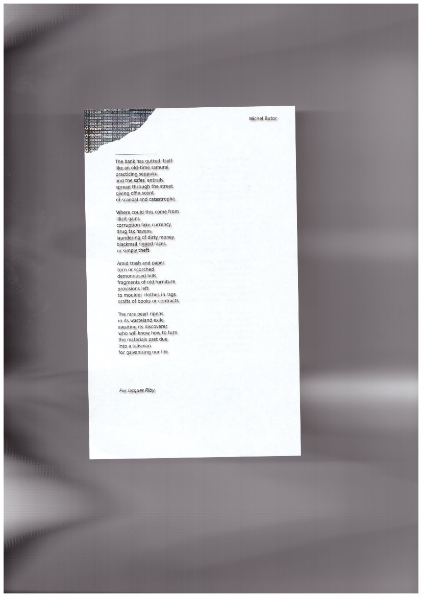 BUTOR, Michel; DAVIS, Lydia - Lingots Dilapidés / Squandered Bullion (1 Page Book)