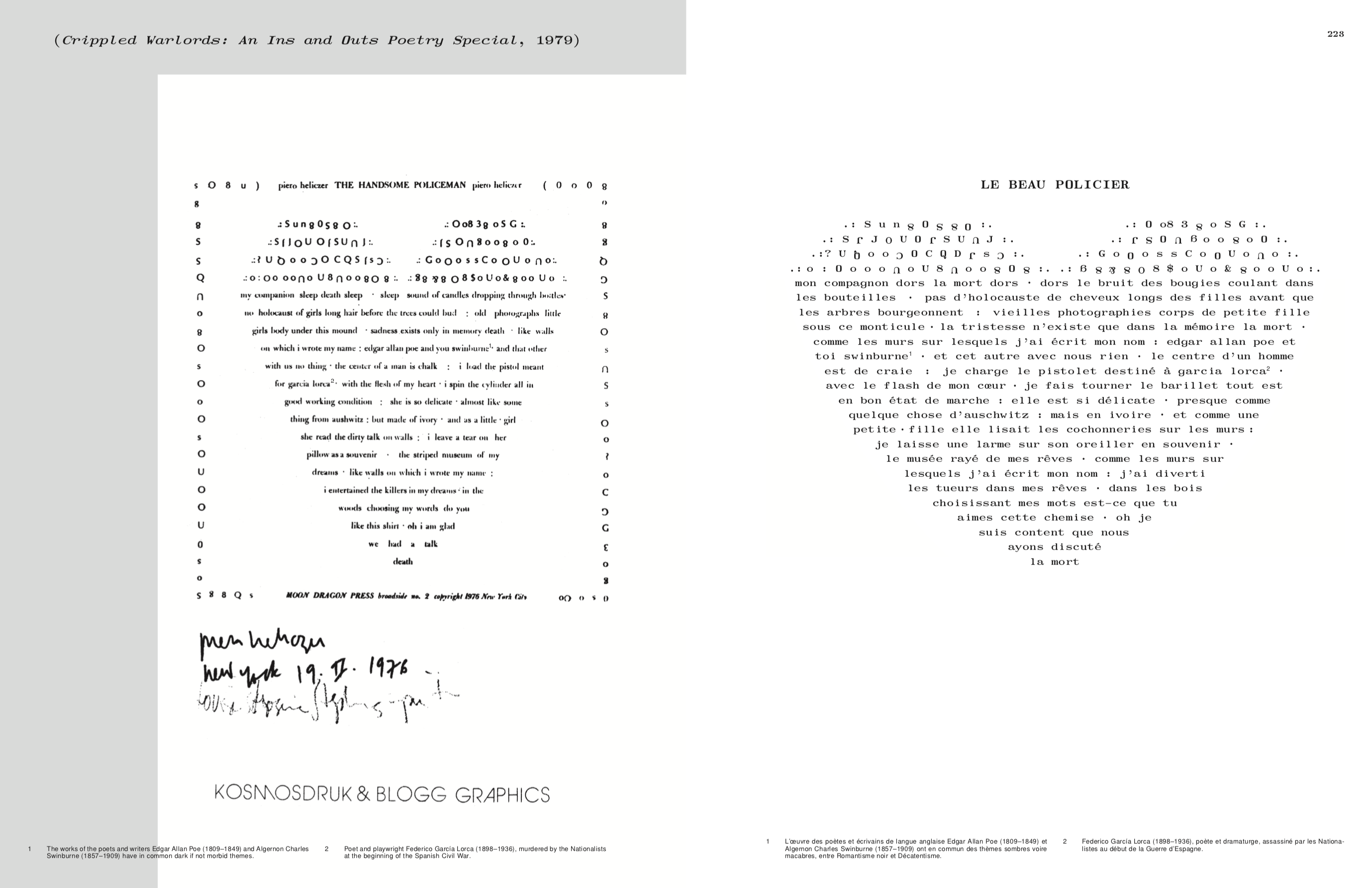 HELICZER, Piero; THOREL, Benjamin (ed.); VINET, Sophie (ed.) - Piero Heliczer. Poems & Documents / Poèmes & Documents