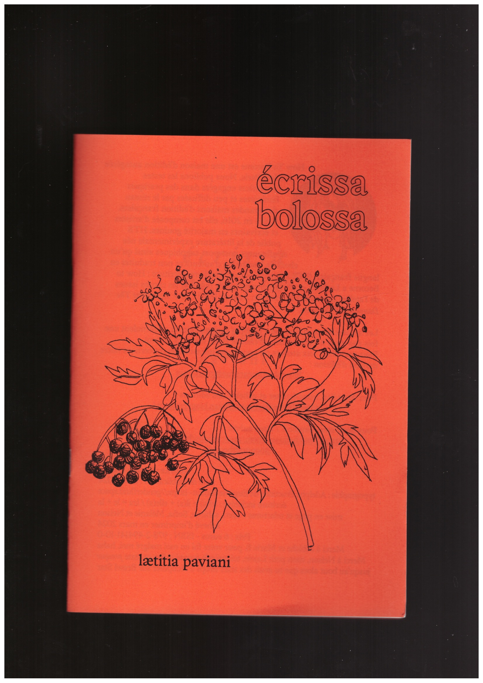 PAVIANI, Lætitia  - écrissa bolossa