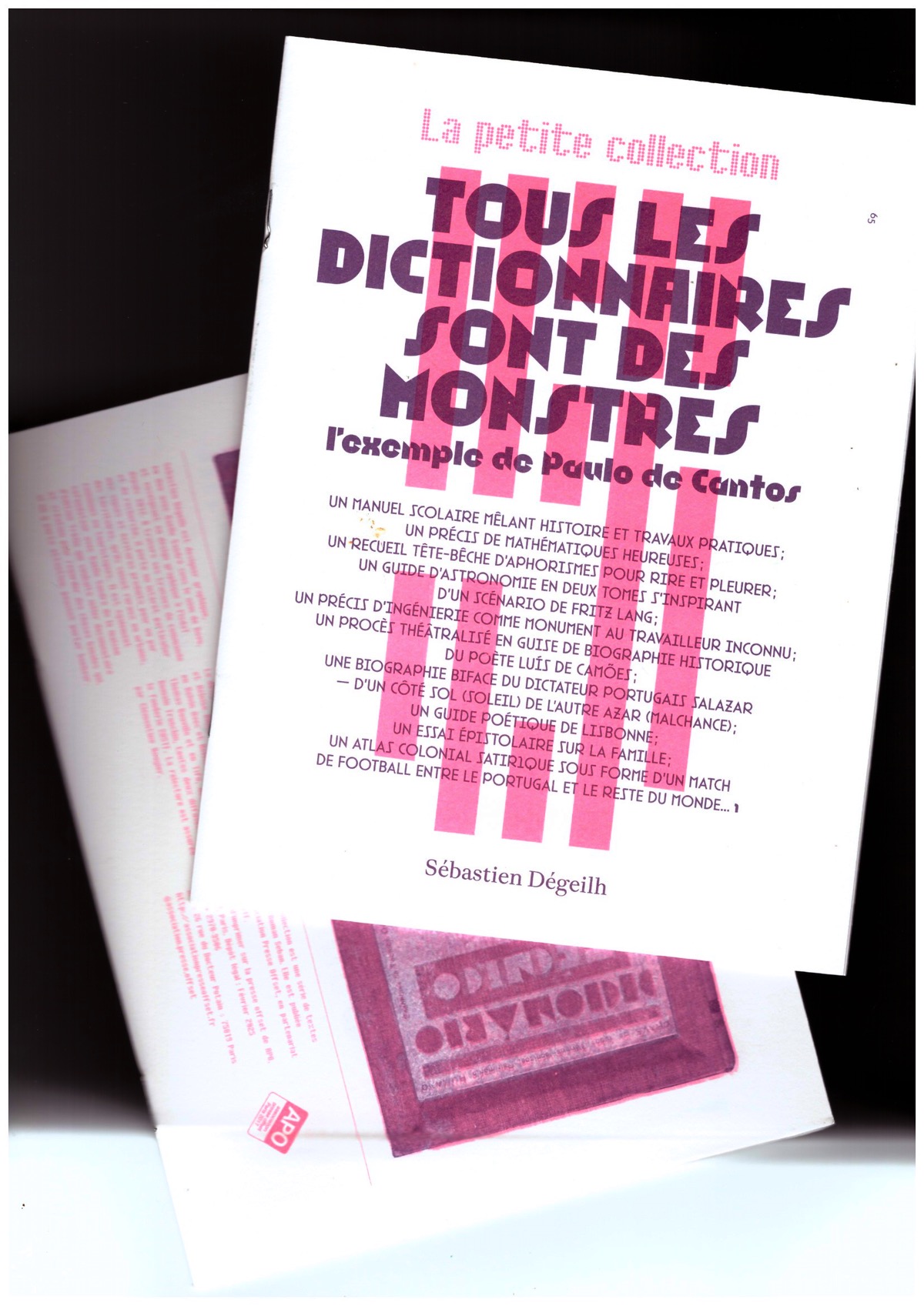 DÉGEILH, Sébastien - La petite collection #5: Tous les dictionnaires sont des monstres. L’exemple de Paulo de Cantos