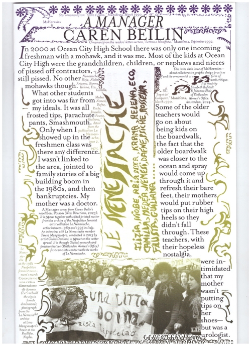 BEILIN, Caren - MsHeresies 6. A Manager (Rietlanden Women’s Office)